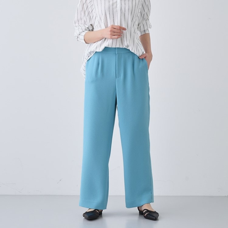 インディヴィ(INDIVI)の春SALE！【洗える】サイドライン ストレートパンツ フルレングスパンツ