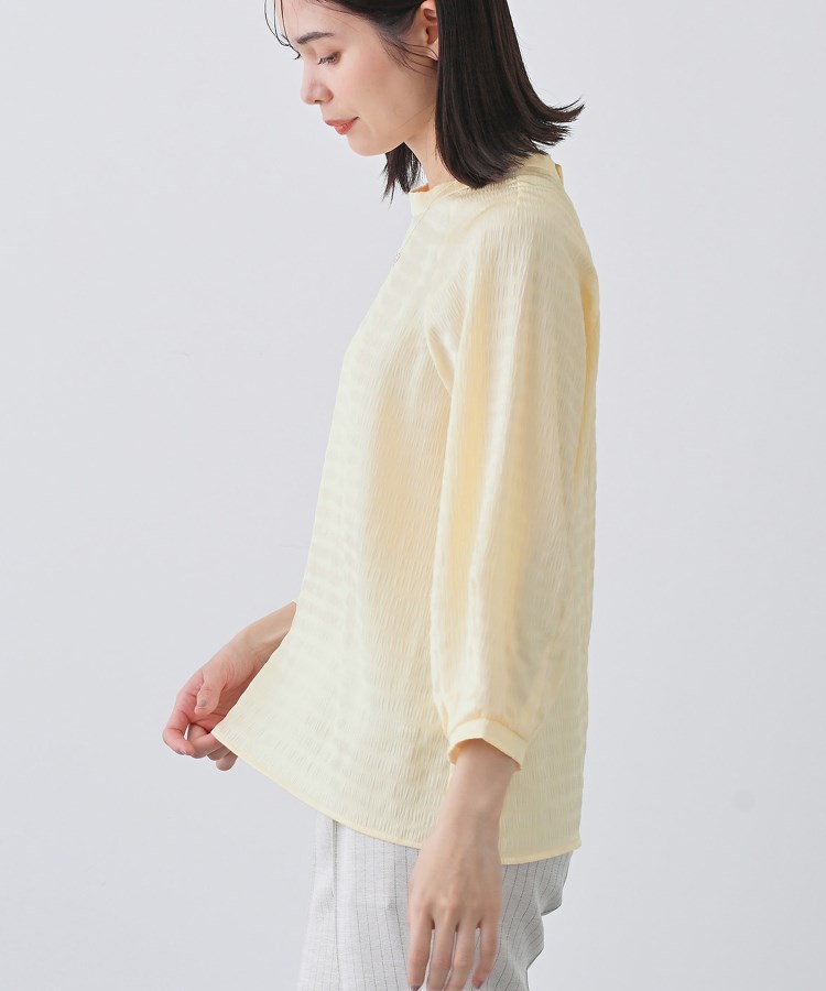 インディヴィ(INDIVI)の春SALE！【洗える】シャーリング風ラグランスリーブブラウス6