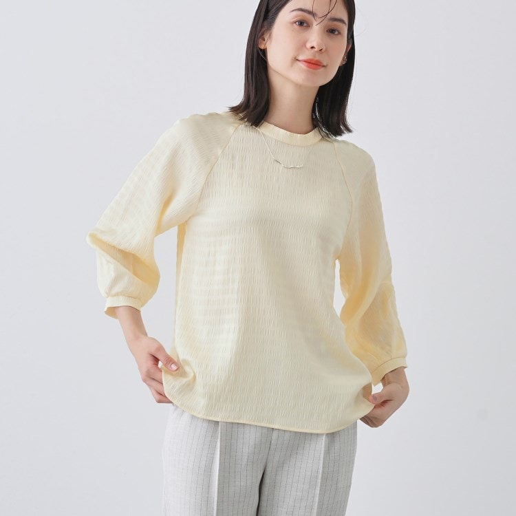 インディヴィ(INDIVI)の春SALE！【洗える】シャーリング風ラグランスリーブブラウス シャツ・ブラウス