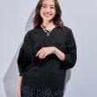 インディヴィ(INDIVI)の新色登場！【洗える／体型カバー】レースコンビトップス ブラック(019)