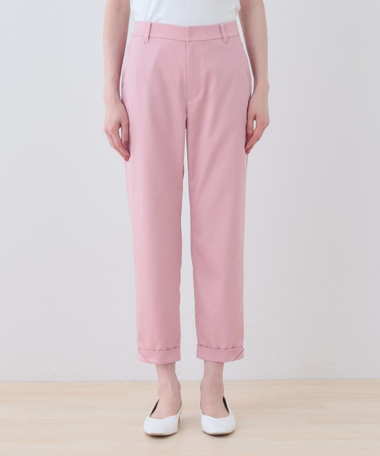 インディヴィ(INDIVI)の【洗える／高ストレッチ】クロップド丈サテンテーパードパンツ18