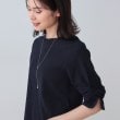 インディヴィ(INDIVI)の【洗える／吸水速乾／UVケア】ねじりデザイン袖カットソー ネイビー(094)