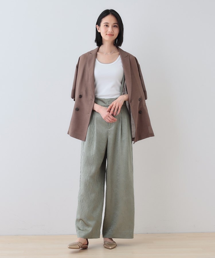 インディヴィ(INDIVI)の春SALE！【サスペンダー付き】2WAYクラッシュサテンパンツ21
