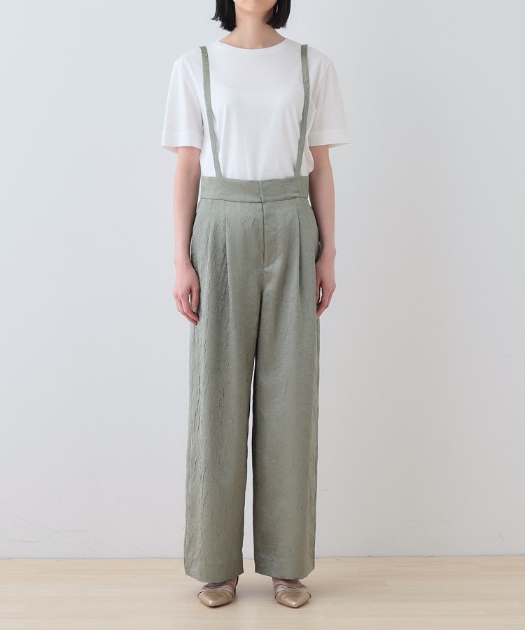 インディヴィ(INDIVI)の春SALE！【サスペンダー付き】2WAYクラッシュサテンパンツ23