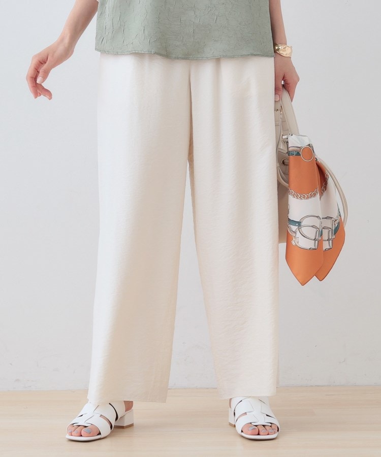 インディヴィ(INDIVI)の【洗える／UVケア／SETUP可能】ドロストワイドパンツ35