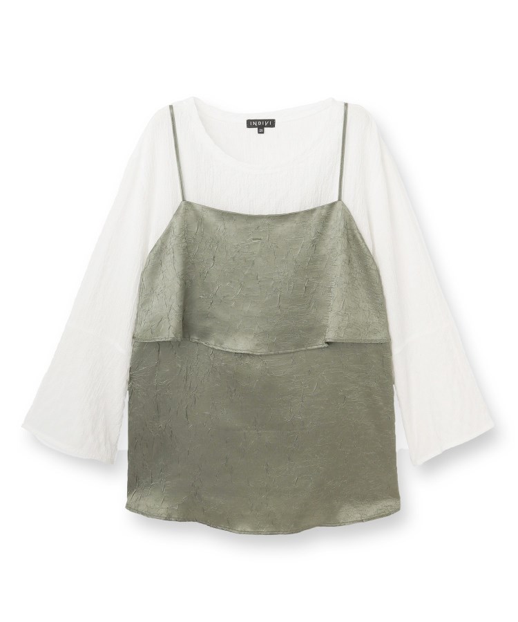 インディヴィ(INDIVI)の春SALE！【2点セット／洗える】カセット服 キャミ＆ブラウス セットトップス1