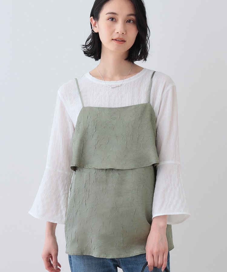 インディヴィ(INDIVI)の春SALE！【2点セット／洗える】カセット服 キャミ＆ブラウス セットトップス35
