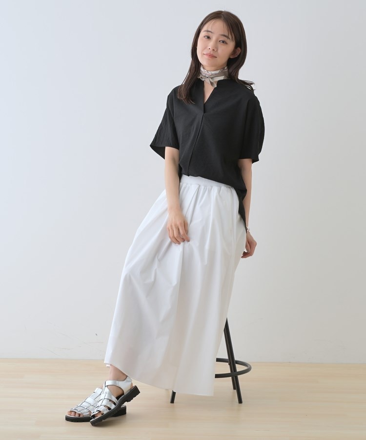 インディヴィ(INDIVI)の【洗える／UVケア／SETUP可能】スキッパードルマンブラウス14