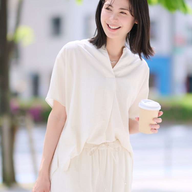 インディヴィ(INDIVI)の【洗える／UVケア／SETUP可能】スキッパードルマンブラウス シャツ・ブラウス