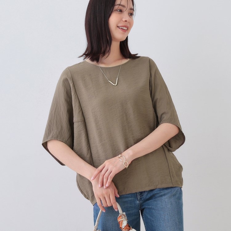 インディヴィ(INDIVI)の【洗える／5分袖／UVケア／SETUP可能】モモンガスリーブブラウス シャツ・ブラウス