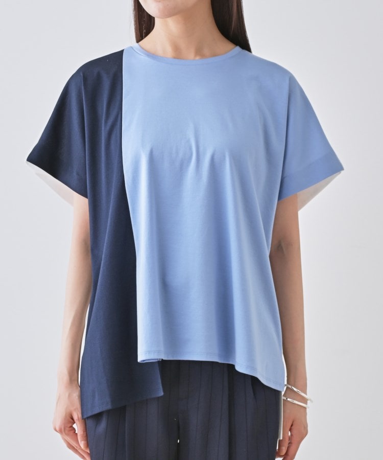 インディヴィ(INDIVI)の【洗える／汗ジミ防止】バイカラー＆アシメヘム Tシャツ18