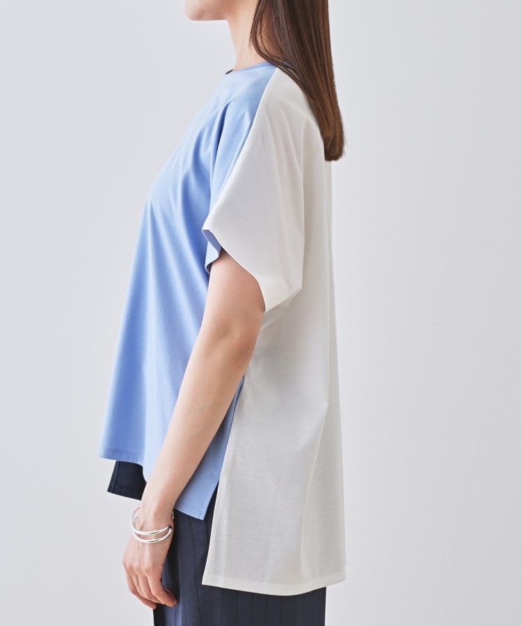 インディヴィ(INDIVI)の【洗える／汗ジミ防止】バイカラー＆アシメヘム Tシャツ19