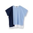 インディヴィ(INDIVI)の【洗える／汗ジミ防止】バイカラー＆アシメヘム Tシャツ1