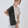 インディヴィ(INDIVI)の【洗える／汗ジミ防止】バイカラー＆アシメヘム Tシャツ6