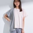 インディヴィ(INDIVI)の【洗える／汗ジミ防止】バイカラー＆アシメヘム Tシャツ ライトピンク(570)