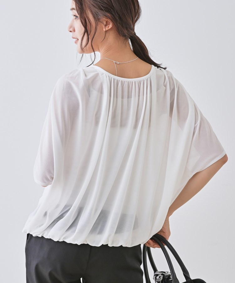 インディヴィ(INDIVI)の【洗える／体型カバー】シャーリングシアートップス3