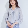インディヴィ(INDIVI)の【洗える／シャーリング素材】ボリューム袖エアリーブラウス9