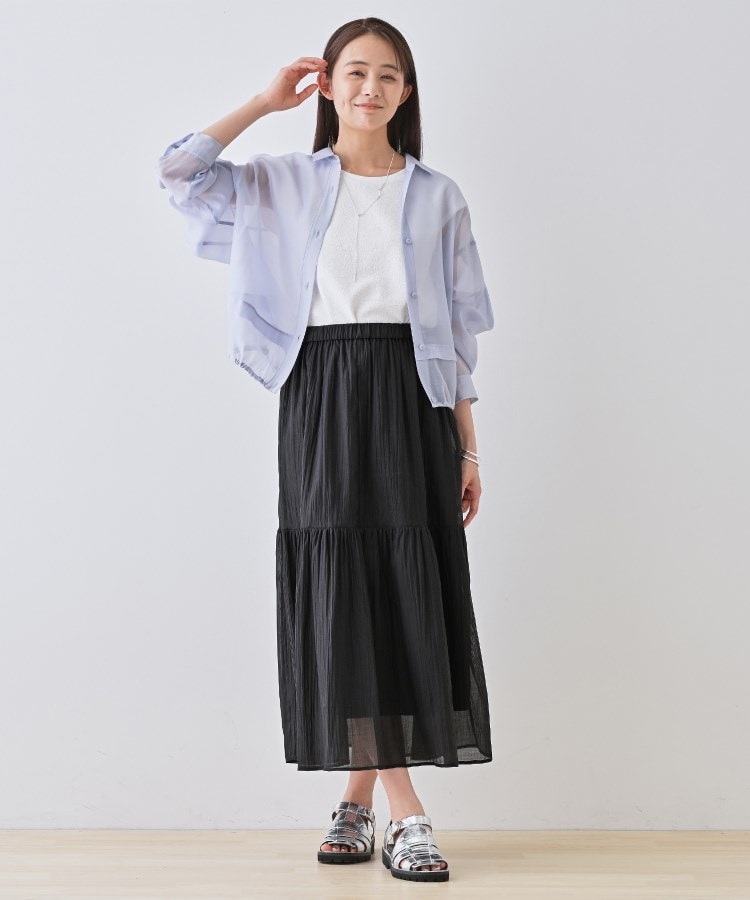 インディヴィ(INDIVI)の【2点セット／着回し◎】ノースリーブ＆ティアードスカート カセット服6