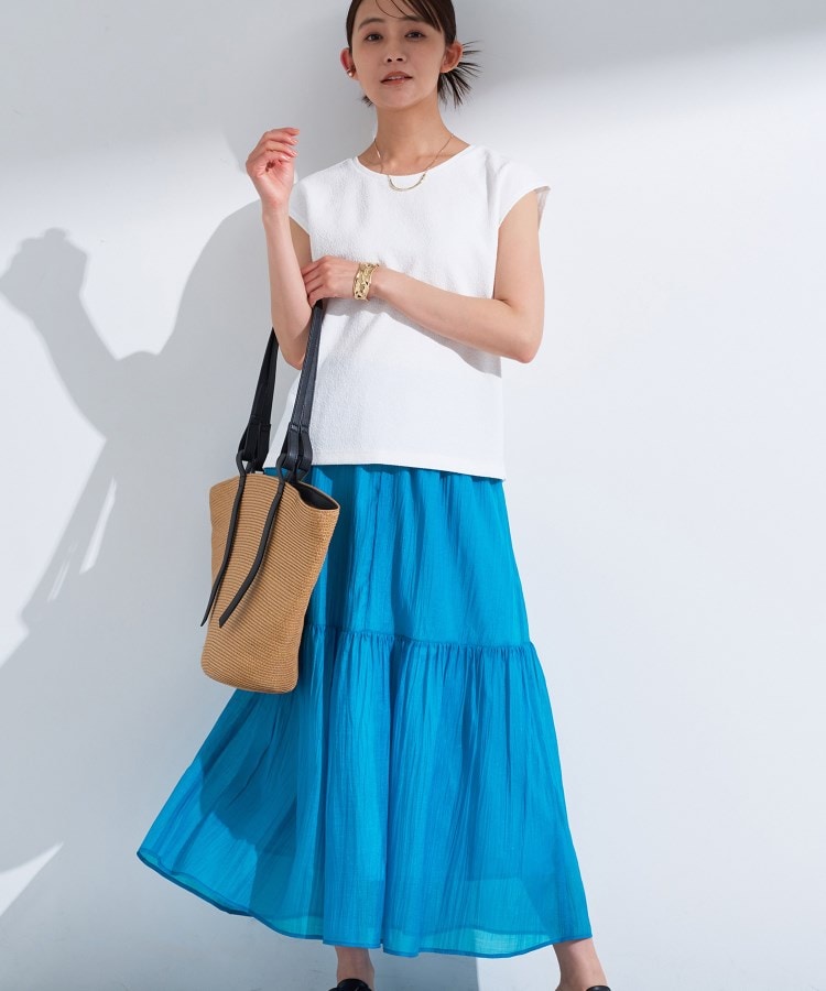 インディヴィ(INDIVI)の【2点セット／着回し◎】ノースリーブ＆ティアードスカート カセット服