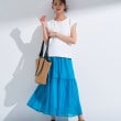 インディヴィ(INDIVI)の【2点セット／着回し◎】ノースリーブ＆ティアードスカート カセット服 ブルーグリーン(597)