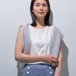 インディヴィ(INDIVI)の【洗える／SETUP可能】エアリージャージ ノースリーブトップス ホワイト(001)