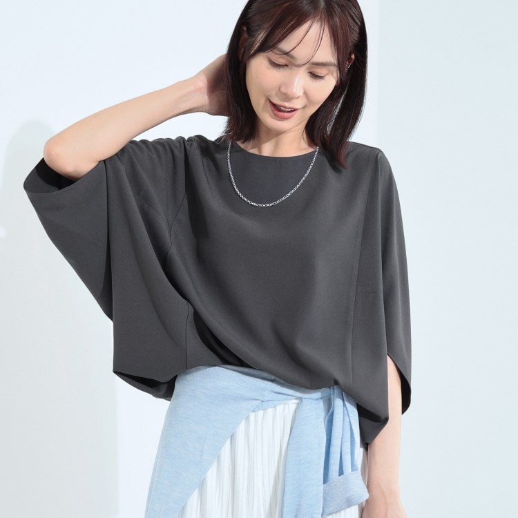 インディヴィ(INDIVI)の【接触冷感／UVケア／SETUP可能】エアリージョーゼット ドルマンブラウス シャツ・ブラウス