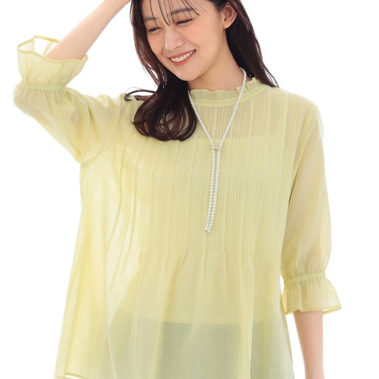 インディヴィ(INDIVI)の【洗える/コットン】ピンタックシアーブラウス シャツ・ブラウス