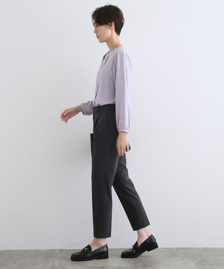 洗える/UVケア/エコ/日本製】ストレッチ タックテーパードパンツ 洗える/UVケア/エコ/日本製】ストレッチ タックテーパードパンツ