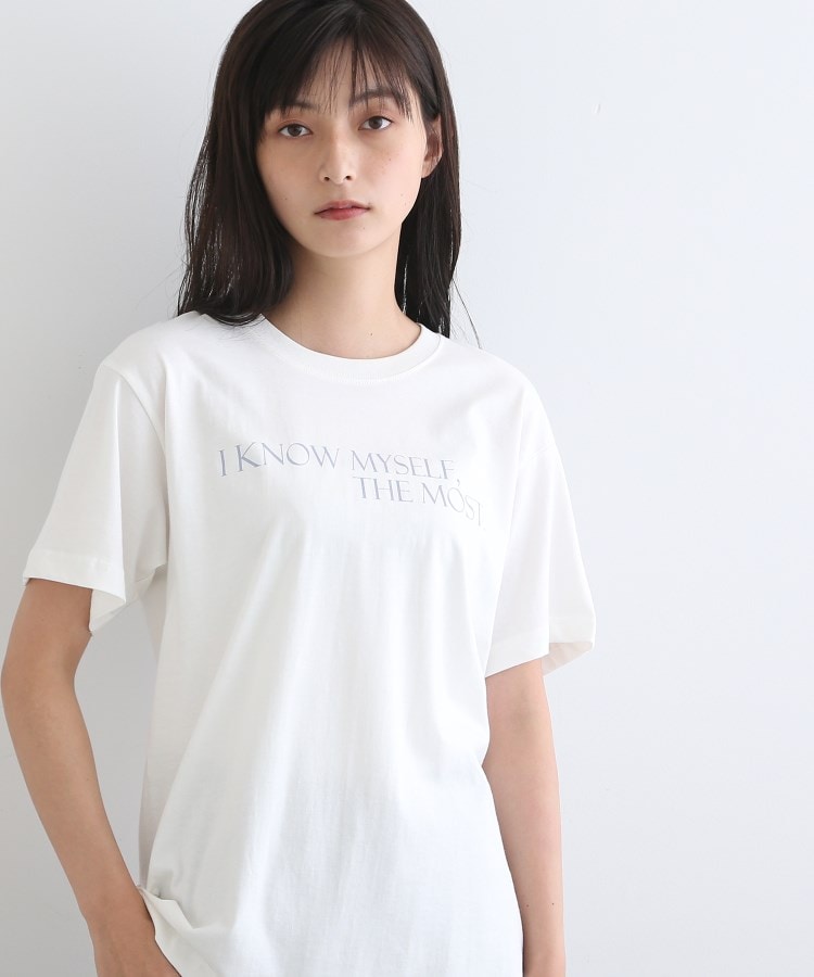 ＜WORLD＞ INDIVI(インディヴィ) 【LIFE】オーガニック メッセージロゴTシャツ