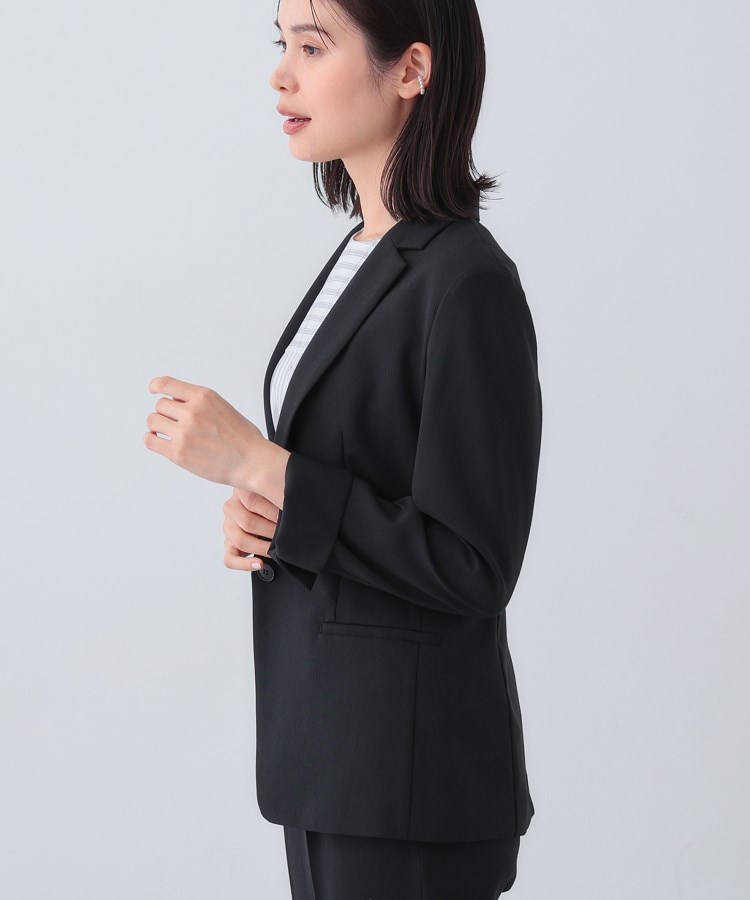 定番スーツ/UVケア/接触冷感/洗える】ウール調テーラード 定番スーツ/UVケア/接触冷感/洗える】ウール調テーラード