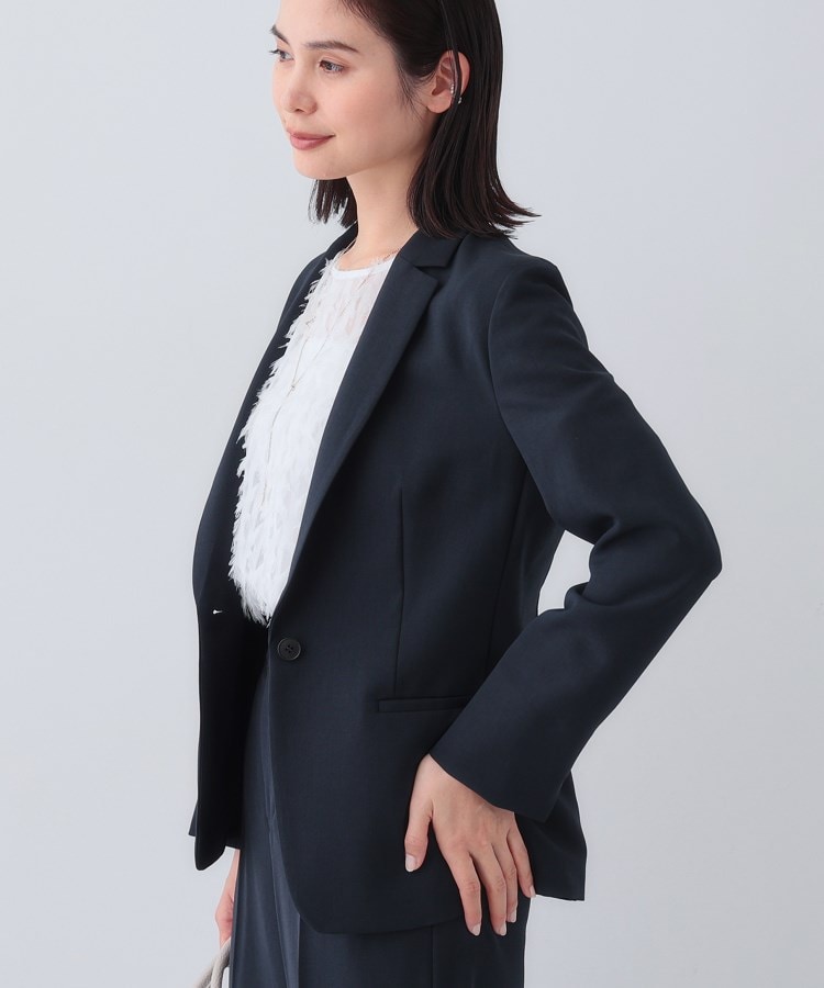 定番スーツ/UVケア/接触冷感/洗える】ウール調テーラード 定番スーツ/UVケア/接触冷感/洗える】ウール調テーラード