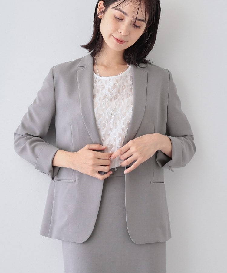 定番スーツ/UVケア/接触冷感/洗える】ウール調テーラード 定番スーツ/UVケア/接触冷感/洗える】ウール調テーラード
