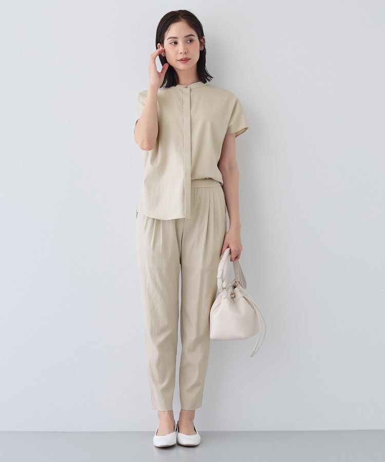 インディヴィ(INDIVI)の新色登場！【褒められパンツ／洗える】ウエストゴムタックテーパードパンツ23