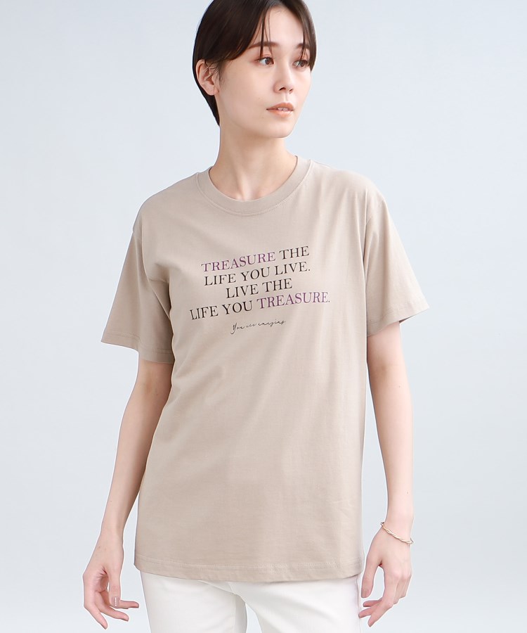 インディヴィ(INDIVI)の【洗える/WORLD for the World】メッセージTシャツ2