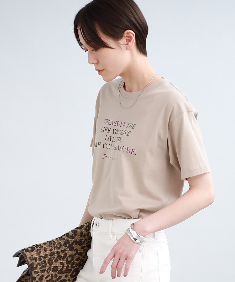 インディヴィ(INDIVI)の【洗える/WORLD for the World】メッセージTシャツ9