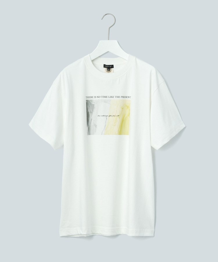 インディヴィ(INDIVI)の【WORLD for the World】カラーアートTシャツ ホワイト(001)