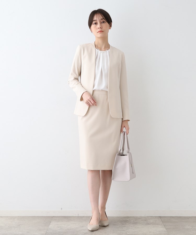インディヴィ(INDIVI)の【定番スーツ/洗える/UVケア】ストレッチタックストレートスカート28