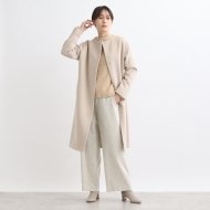 WEB限定/ウール100%】ノーカラーロングコート(ノーカラーコート WEB限定/ウール100%】ノーカラーロングコート(ノーカラーコート