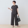 インディヴィ(INDIVI)の新色登場！【雑誌掲載/褒められパンツ／洗える】ウエストゴムワイドタックパンツ10