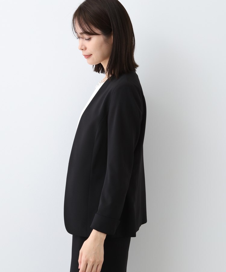 インディヴィ(INDIVI)の【洗える／UVケア／スーツ】ストレッチノーカラージャケット6