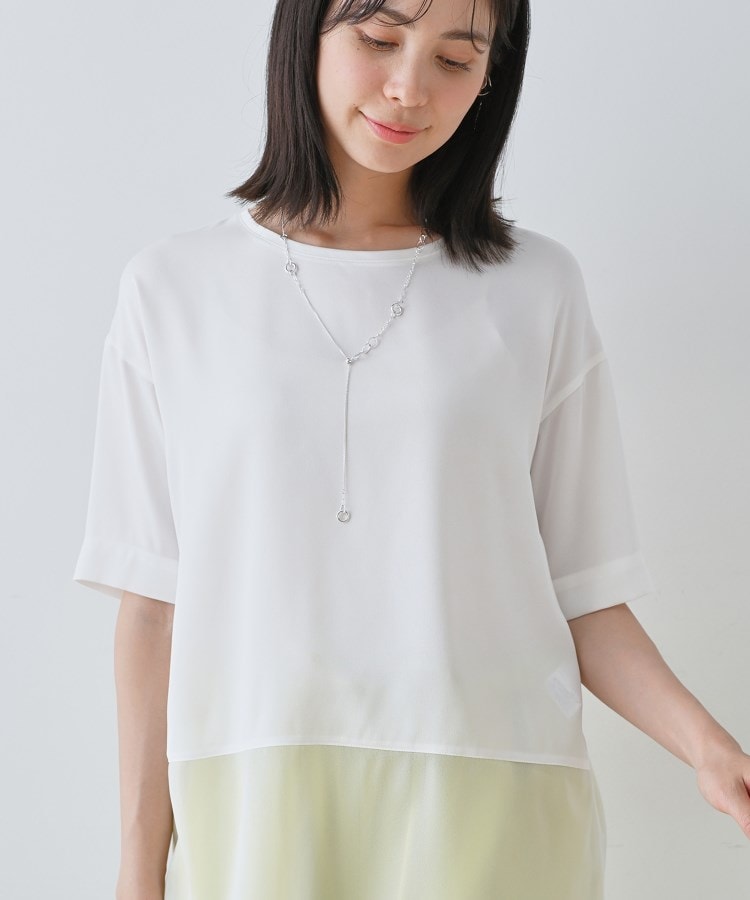 インディヴィ(INDIVI)の【洗える】裾シアー半袖トップス2