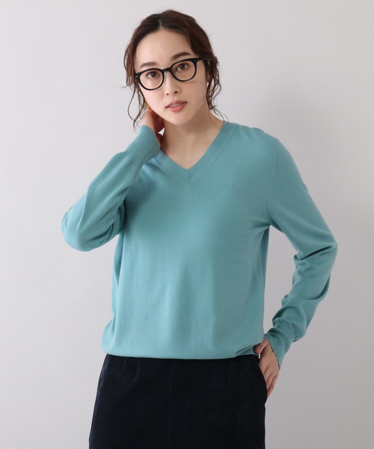 【美品】高級カシミヤ100%  デザイナーズハイゲージニットVネックセーター