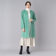 さくらママの出品アンタイトル　日本製　ウール　ノーカラーコート　オーバーサイズ　ゆったり　美品