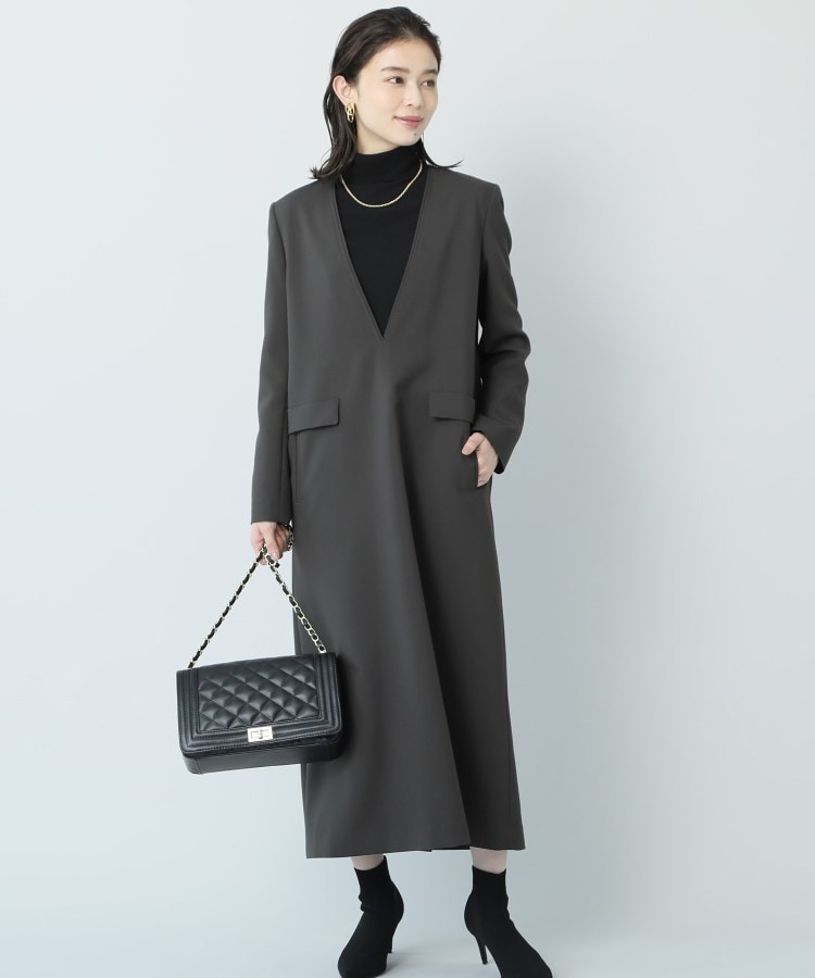 sono 22FW ブラック　Mumダブルクロス　パフィーワンピース