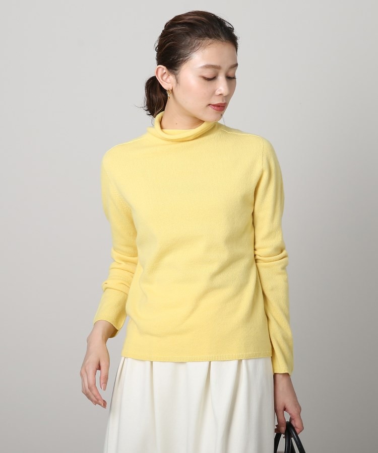 選べる7色展開】カシミヤ100% ボトルネックニット<きれいめシンプル
