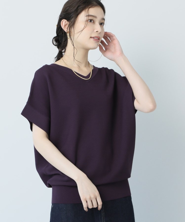 アンタイトル(UNTITLED)の◆【再入荷！】前後2WAY フレンチスリーブニット パープル(083)