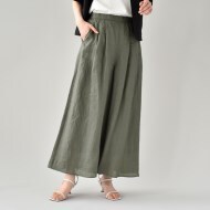 【ラクに着られる】ブリーゼリネン スカーチョ<洗える>(6~9分