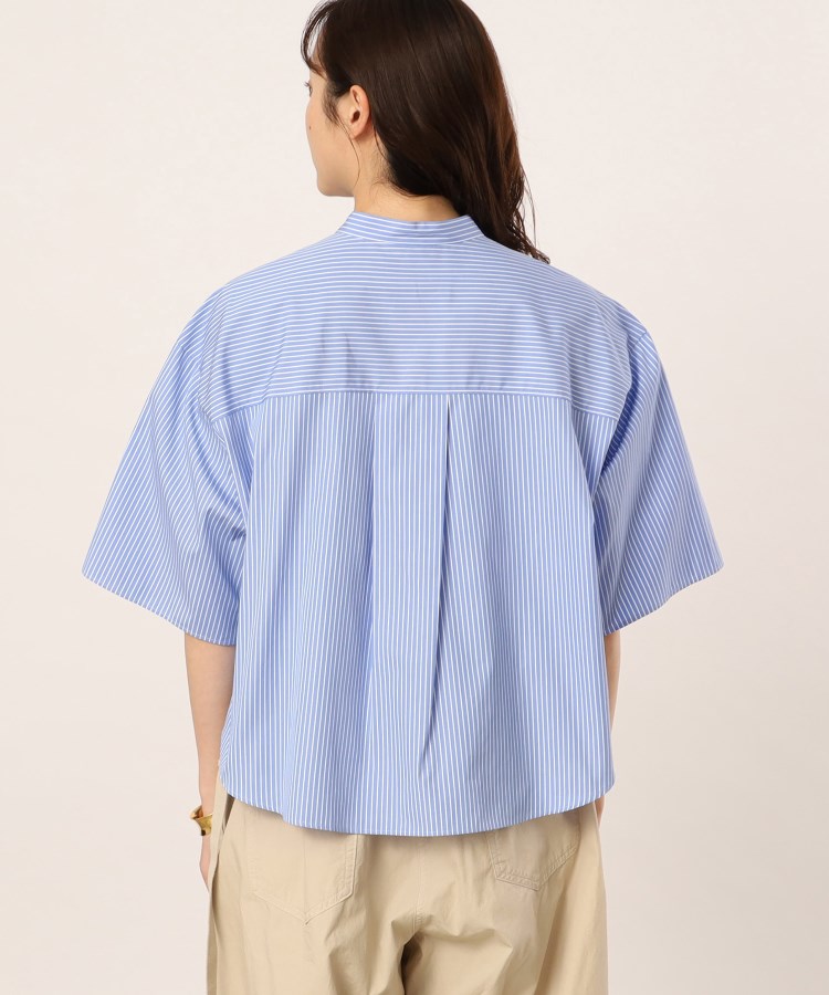 ゆったり着られる/洗える】スリット袖クロップドシャツ(シャツ