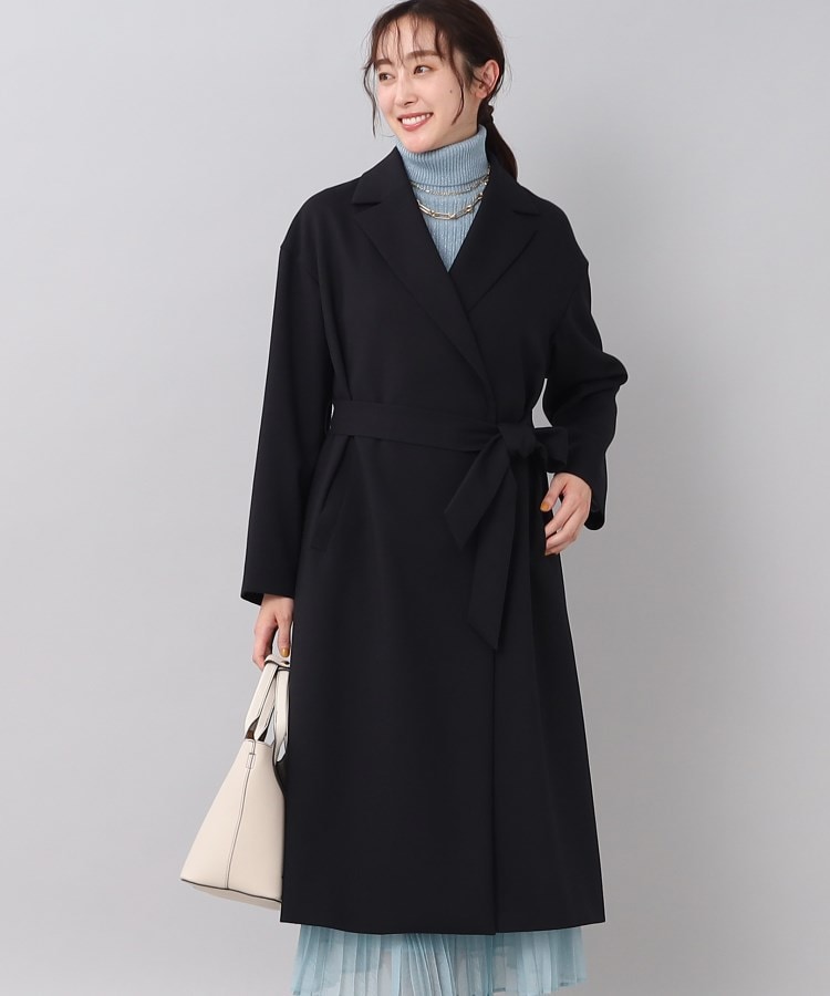 UNTITLED 黒コート　幅広い襟　Mサイズ(取り外し可能な紐つき) 日本製