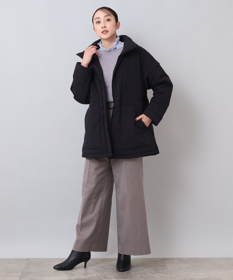 袖取り外し可能/洗える】ヴィンテージタフタ 中綿2WAYコート(中綿